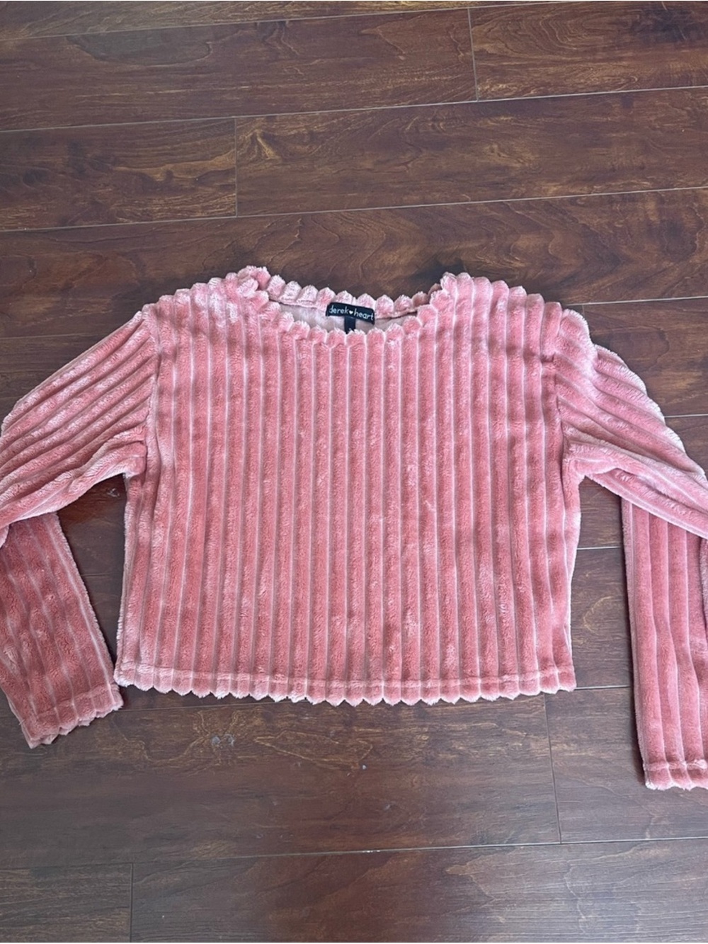 Derek Heart Dusty Pink Ribbed Crop Top
